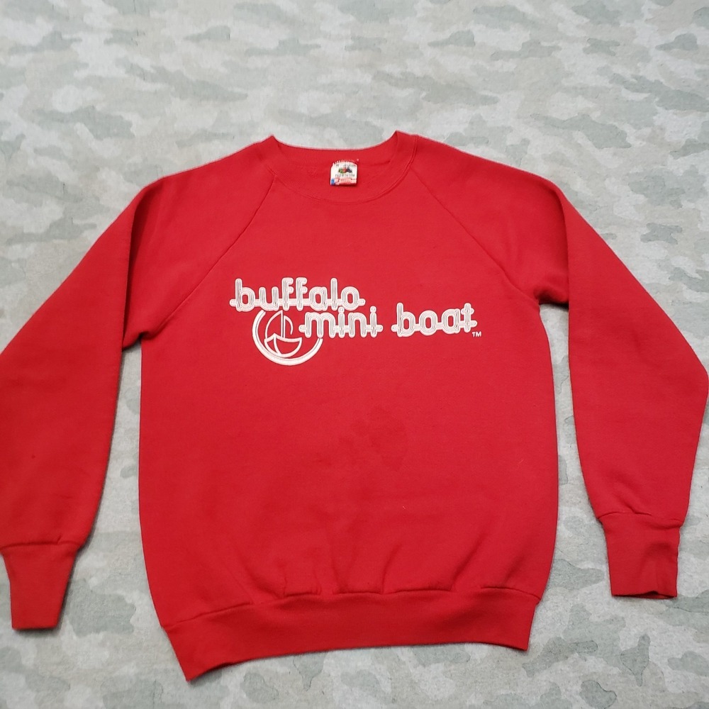 VTG Fruit Of The Loom Sweatshirt Mens Medium Red Pullover Crew Neck Made In USA